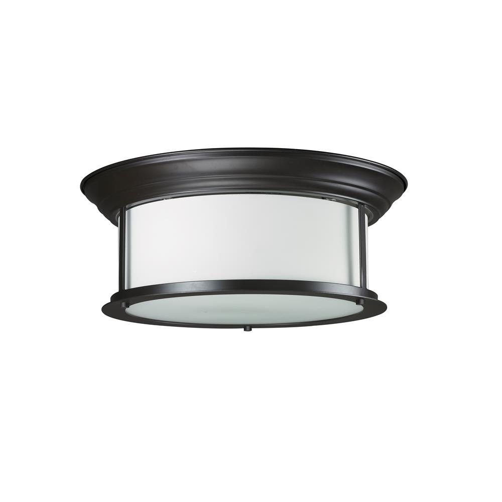 Z-Lite 2004F16-BRZ 3 Light Ceiling in Bronze with a Matte Opal Shade